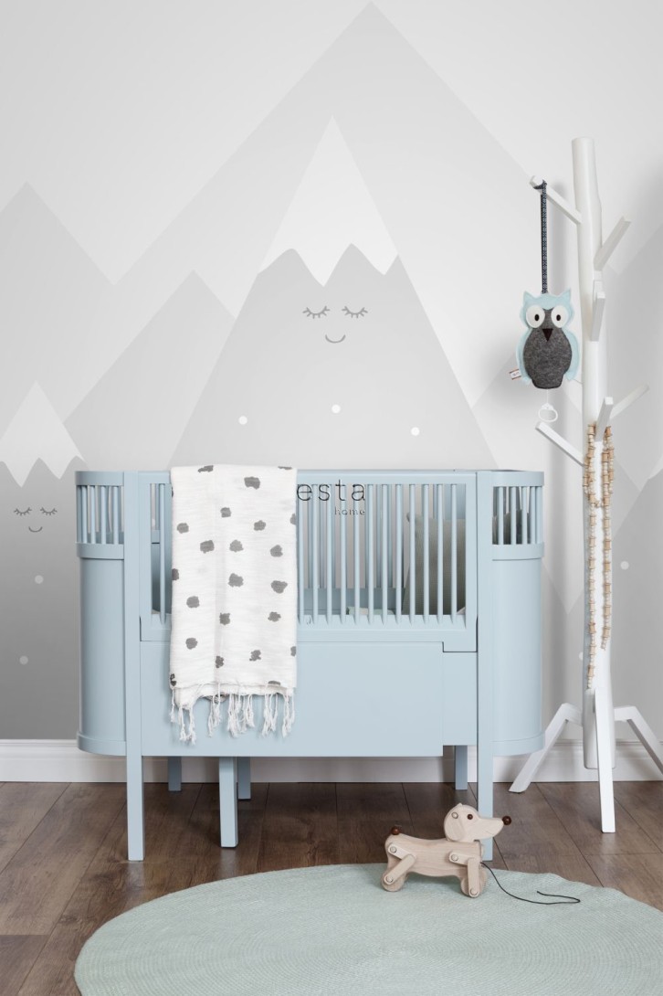 Esta 158840 Walls for Kids XL2 Mountains light gray - mural dla dzieci w górski krajobraz