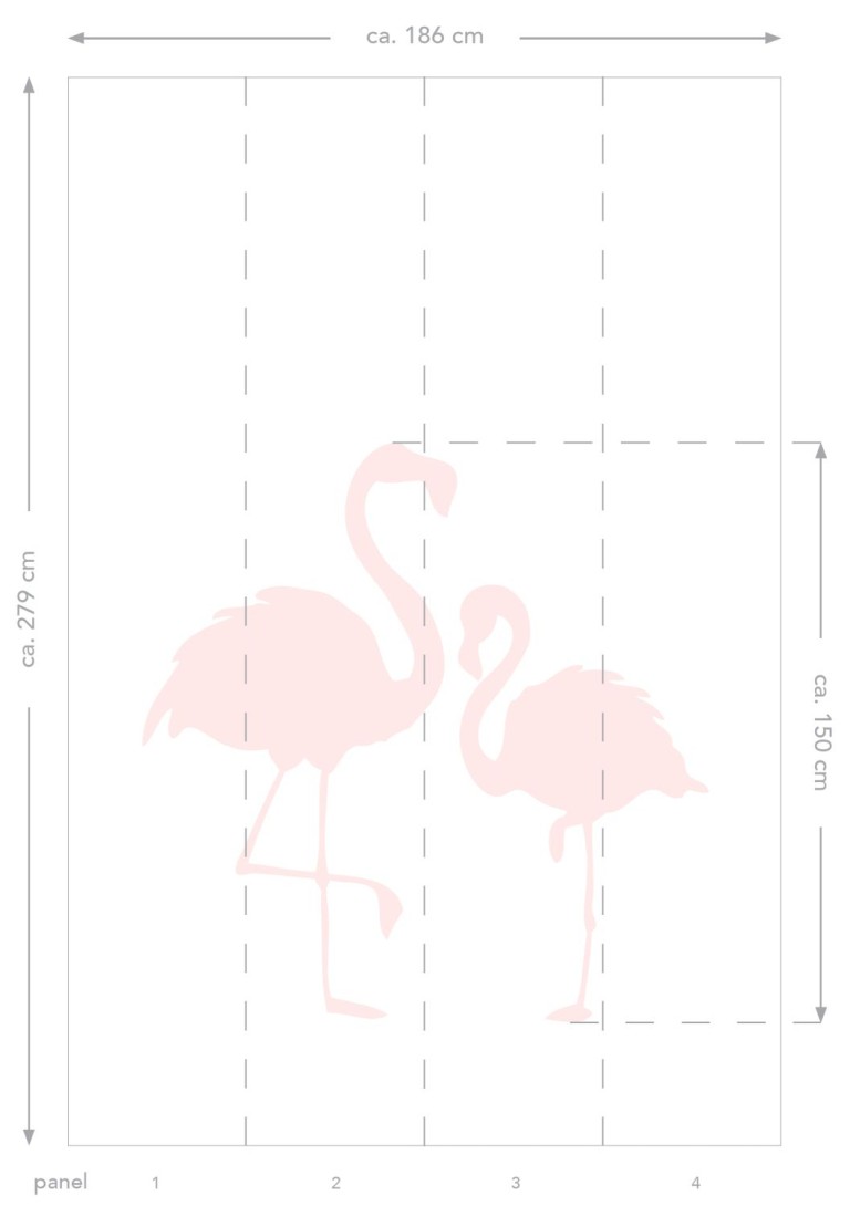 Esta 158838 Walls for Kids XL2 Flamingos mother and child light pink and white - mural dla dzieci we flamingi
