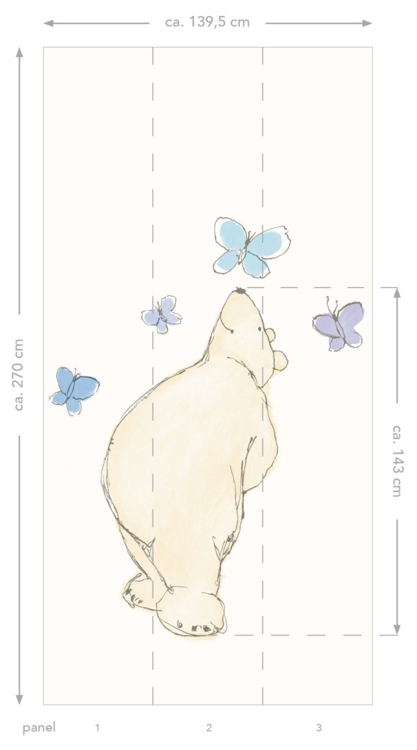 Esta 157321 Walls for Kids XL2 Bear beige blue and purple - mural dla dzieci w misia