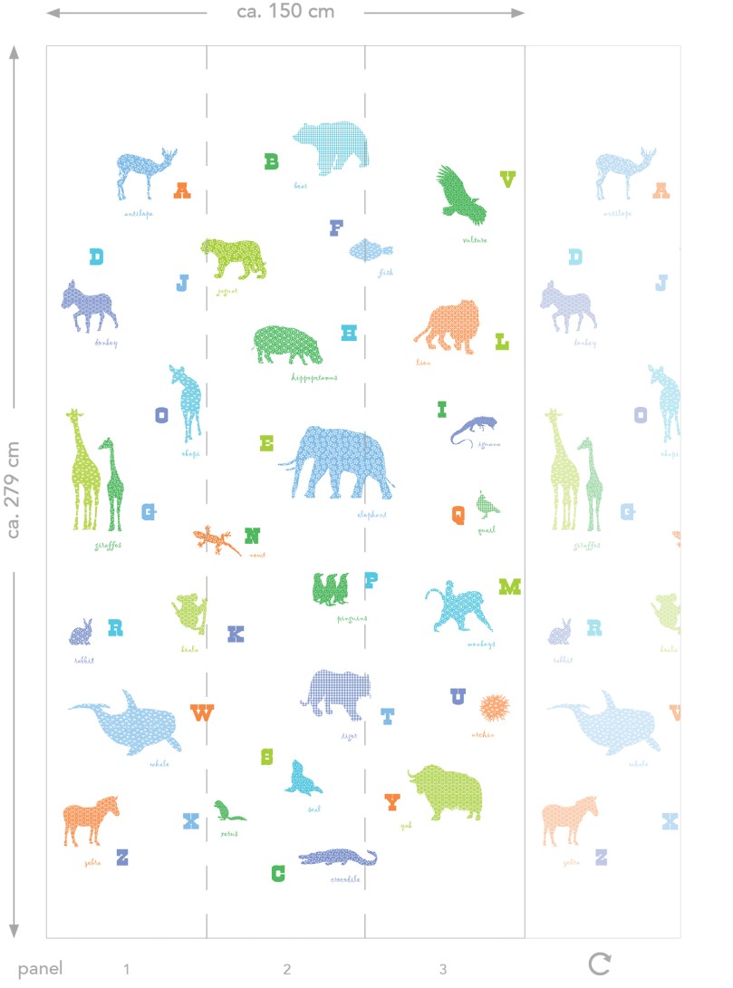 Esta 157320 Walls for Kids XL2 Animals multicolor - mural dla dzieci w zwierzęta