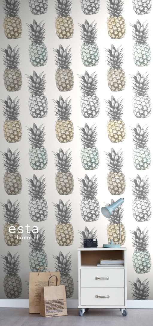 Esta 158606 XL² Photowalls XXL pineapples beige mint green and gray - tapeta w ananasy