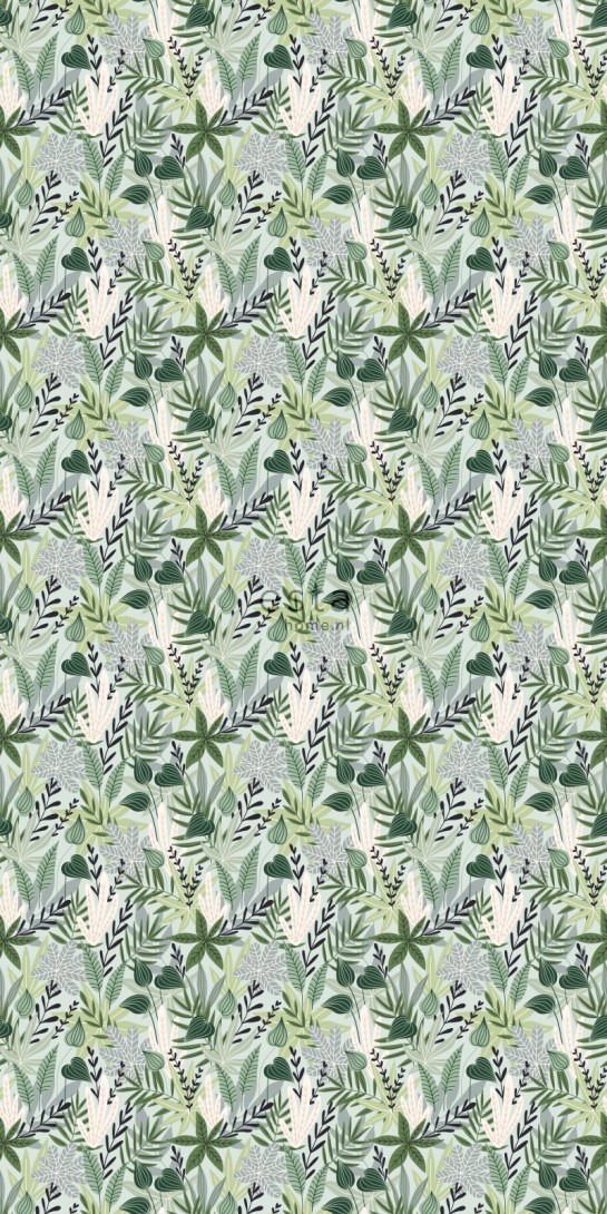 Esta 158894 XL² Photowalls XXL leaves in scandinavian style mint green - tapeta w roślinny motyw