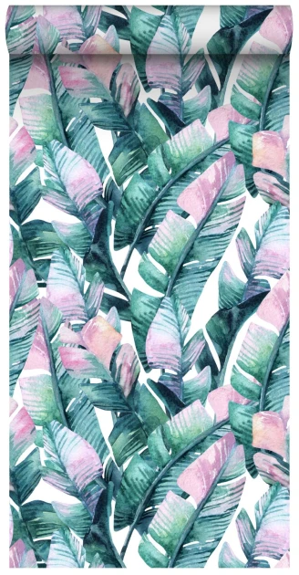 Esta 158896 XL² Photowalls XXL banana leaves turquoise and pink - tapeta w liście bananowca