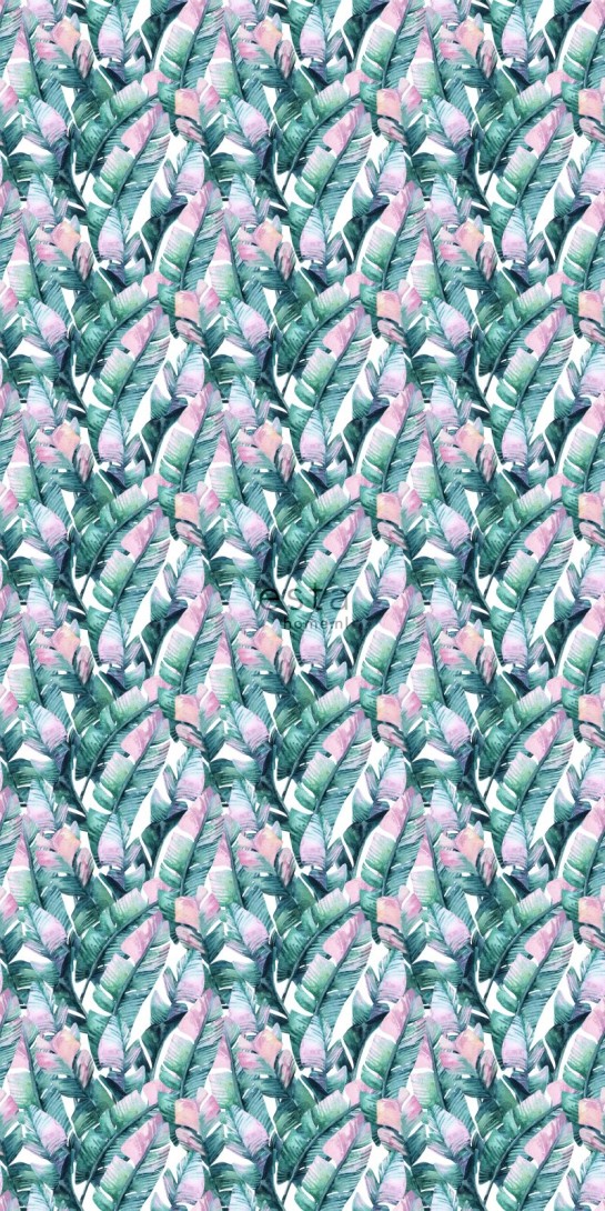 Esta 158896 XL² Photowalls XXL banana leaves turquoise and pink - tapeta w liście bananowca