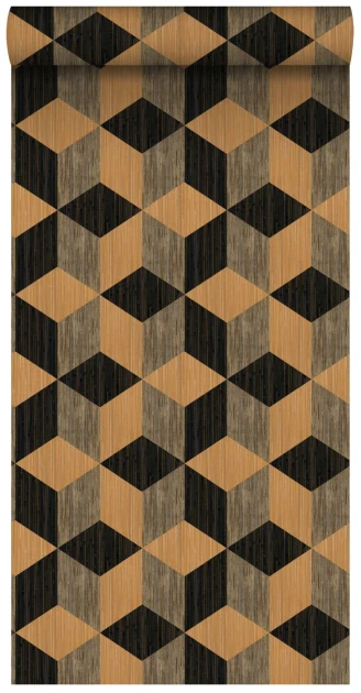 Esta 158918 XL² Photowalls XXL 3D graphic cubes black and brown - tapeta geometryczna 3D