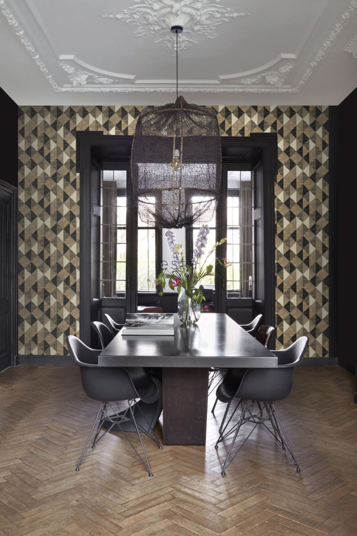 Esta 158920 XL² Photowalls XXL graphic triangles black brown and beige - tapeta geometryczna