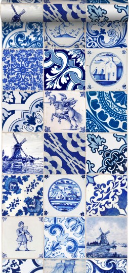 Esta 158001 XL² Photowalls XXL small tiles indigo blue - tapeta imitująca płytki