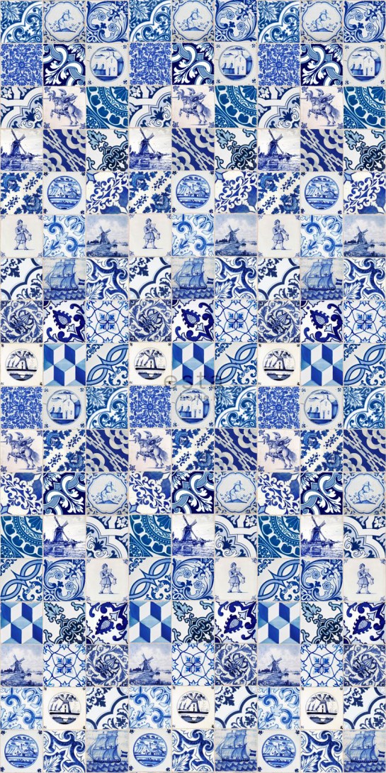Esta 158001 XL² Photowalls XXL small tiles indigo blue - tapeta imitująca płytki