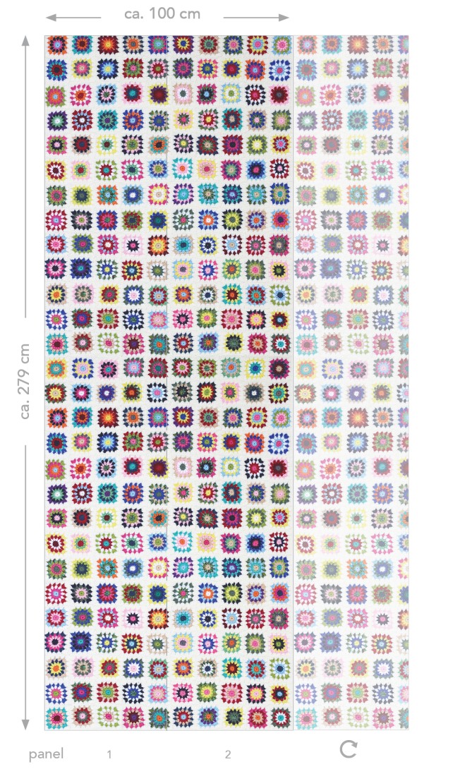 Esta 158112 XL² Photowalls crochet blanket multi color - mural imitujący szydełkowany koc