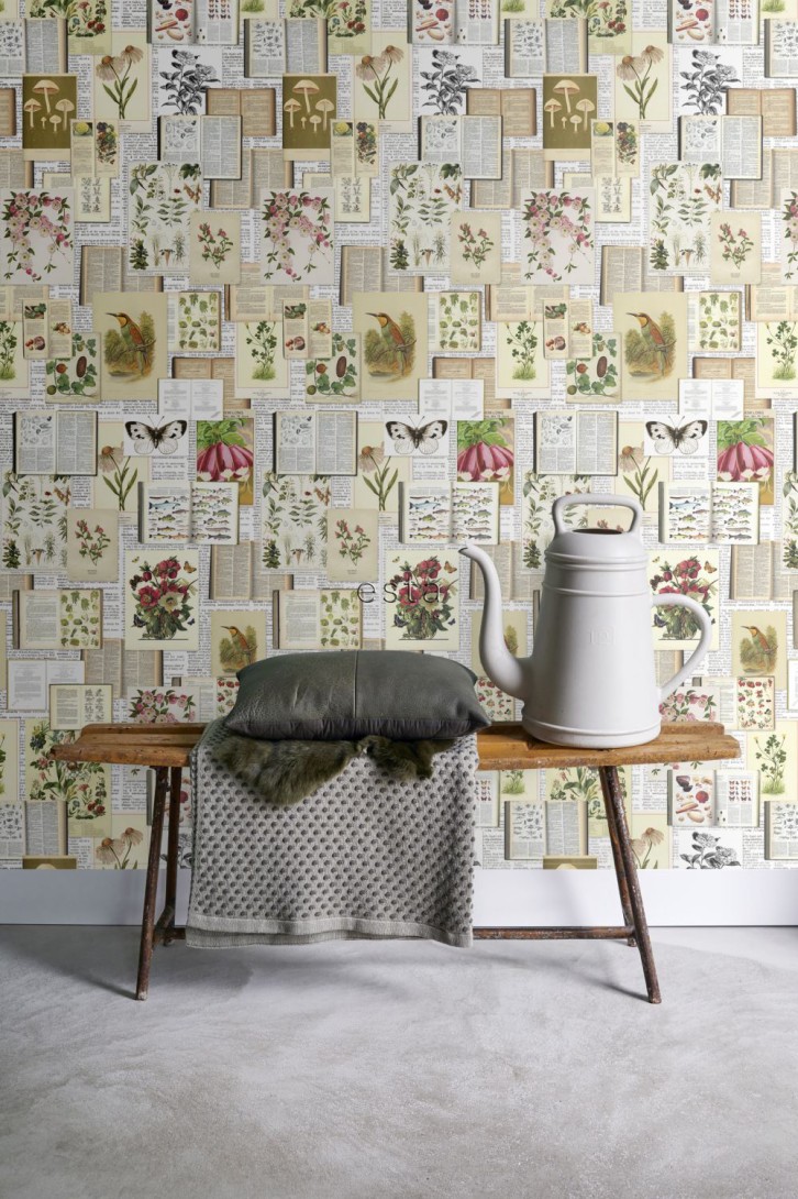 Esta 158508 XL² Photowalls botanical beige green and pink - mural w botaniczne ilustracje