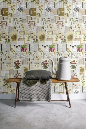 Esta 158508 XL² Photowalls botanical beige green and pink - mural w botaniczne ilustracje