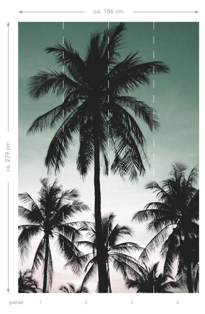Esta 158899 XL² Photowalls palm trees petrol green - mural w palmy