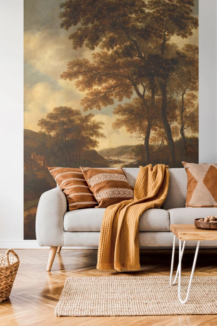 Esta 158883 XL² Photowalls wooded landscape orange - mural w klasyczny pejzaż