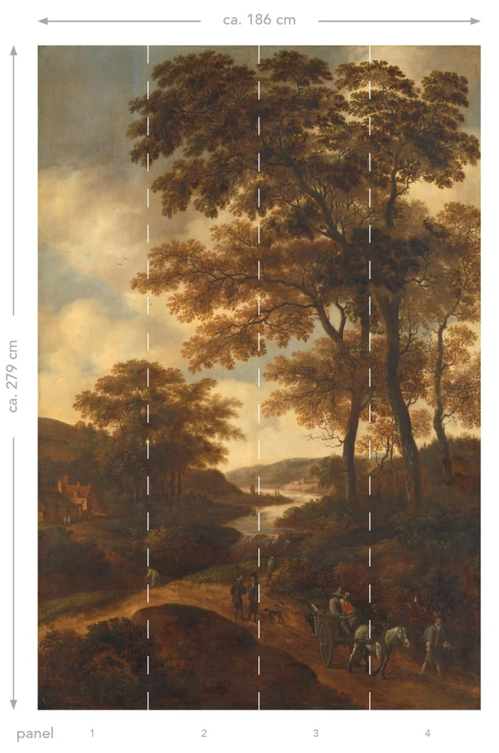 Esta 158883 XL² Photowalls wooded landscape orange - mural w klasyczny pejzaż