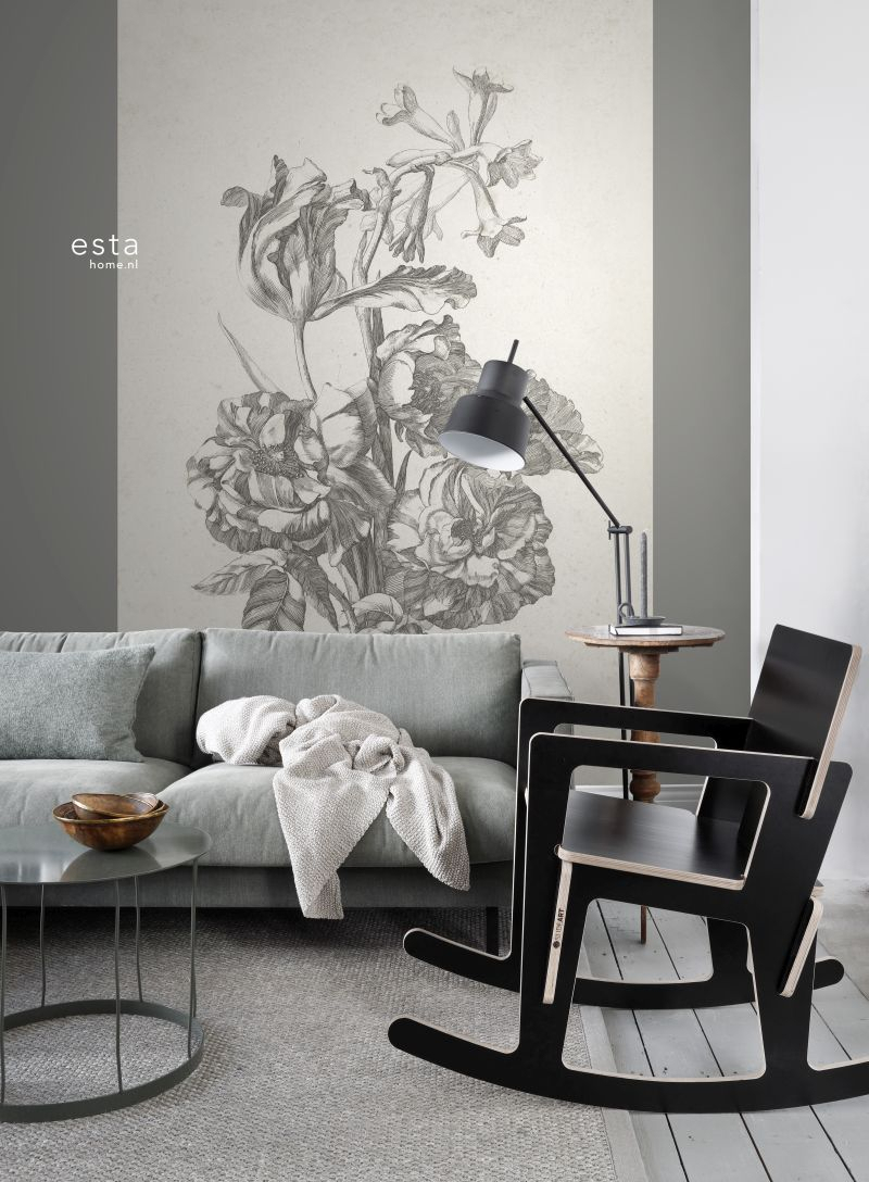 Esta 158887 XL² Photowalls still life of flowers black and white - mural w roślinny wzór