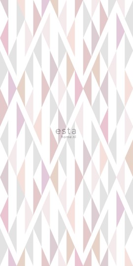 Esta 158903 XL² Photowalls rhombus motif black white and antique pink - mural w geometryczny wzór