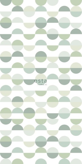 Esta 158904 XL² Photowalls semicircles in retro style green - mural w retro koła