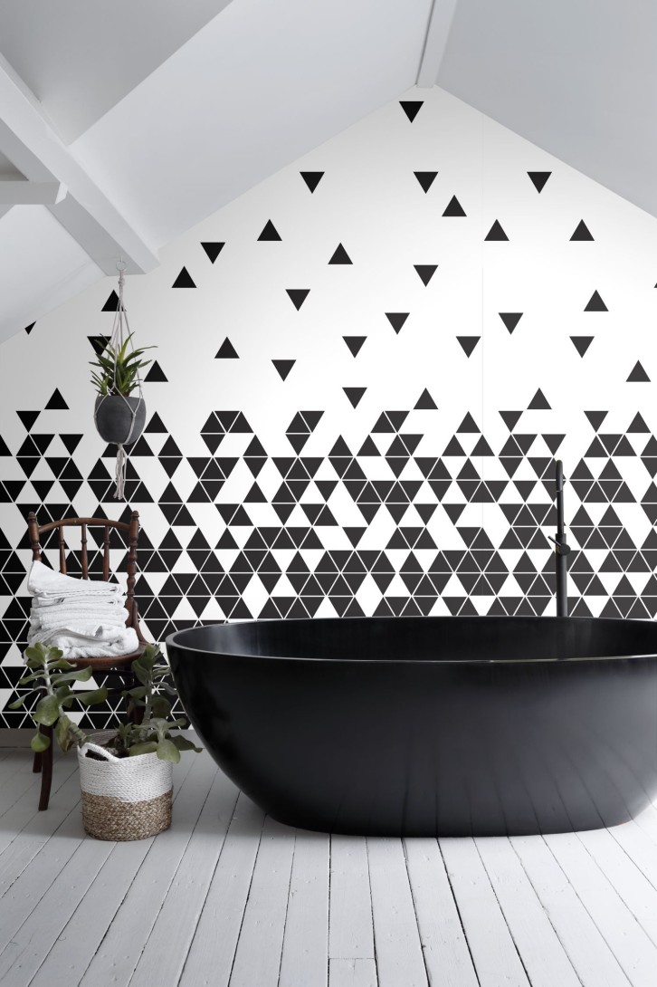 Esta 158906 XL² Photowalls triangles black and white - mural w trójkąty