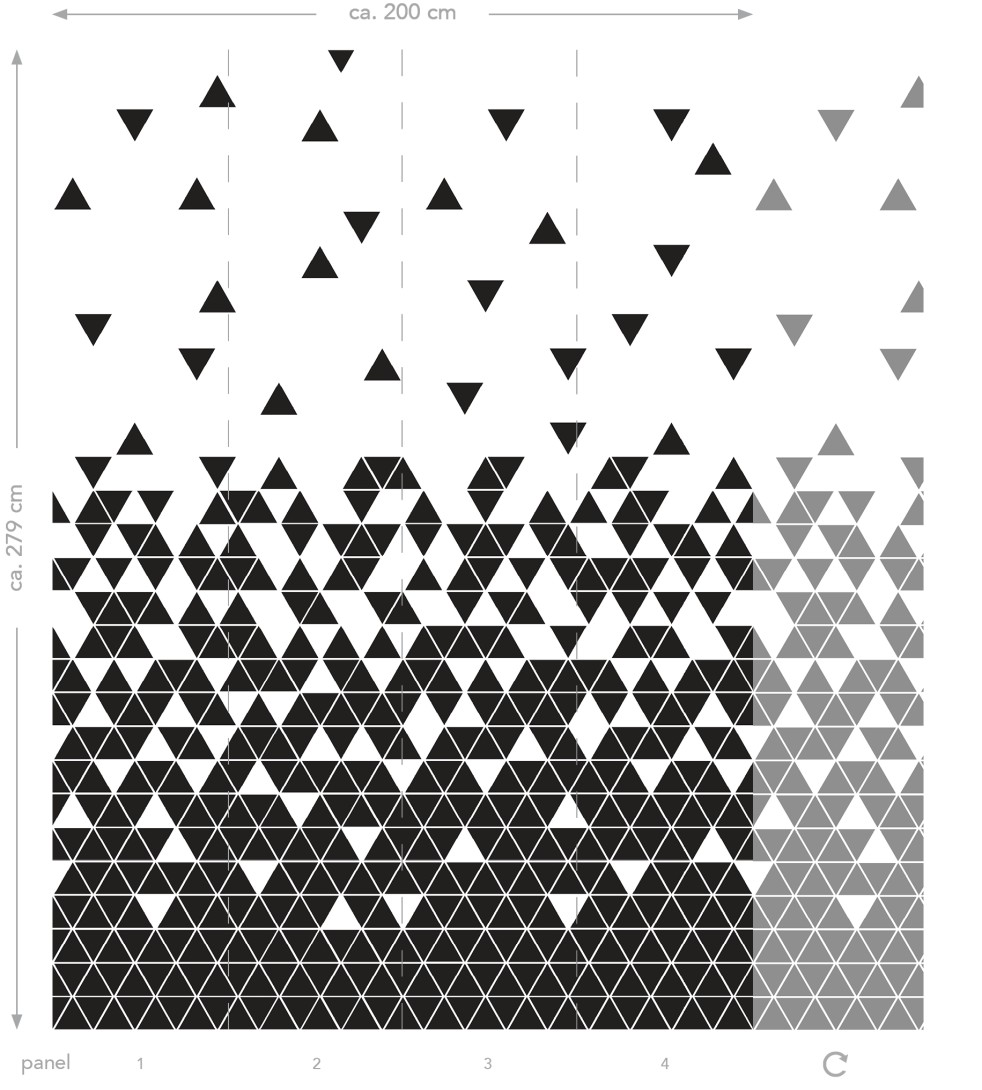 Esta 158906 XL² Photowalls triangles black and white - mural w trójkąty