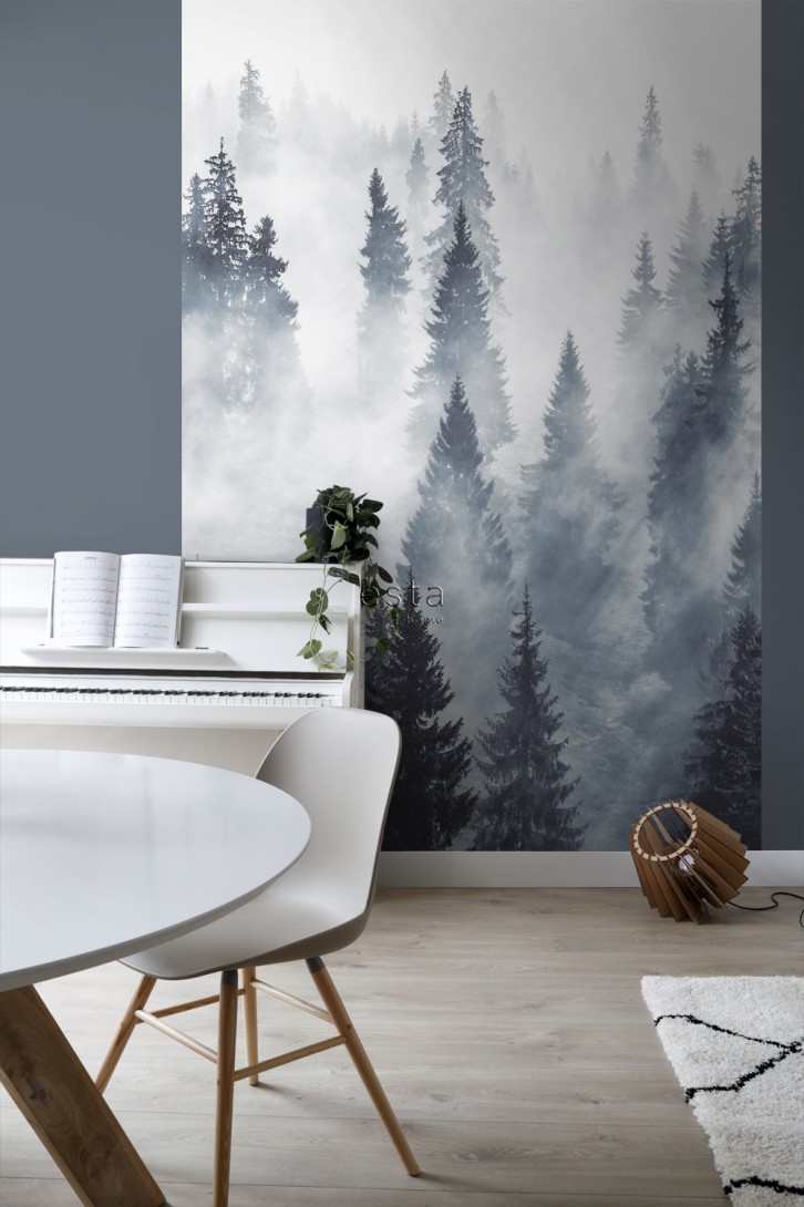 Esta 158909 XL² Photowalls mural foggy forest green - mural w zamglony las