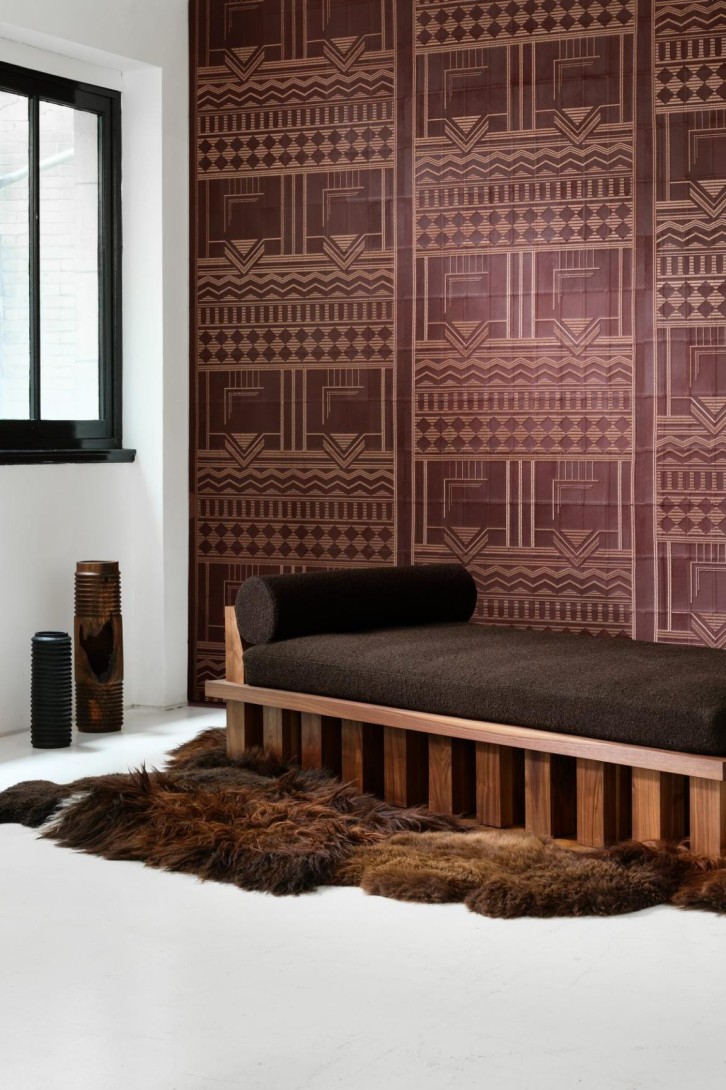 Arte 27410 Corium Palazzo Nightfall - tapeta z koziej skóry z haftem