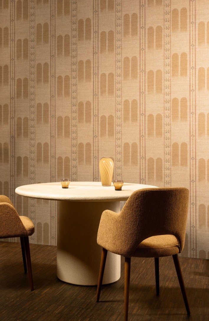 Arte 18301 Indienne Poona Stone - tapeta z ornamentem geometrycznym