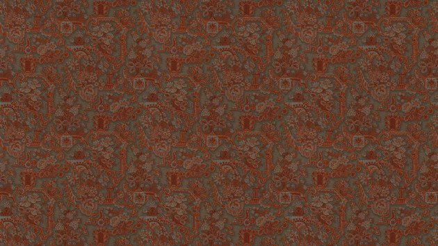 Arte 97840 Les Tapisseries Brocade Vermilion - tapeta tekstylna w ornament