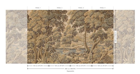 Arte 97851 Les Tapisseries Bucolique Winter Walk - mural tekstylny w pejzaż parkowy