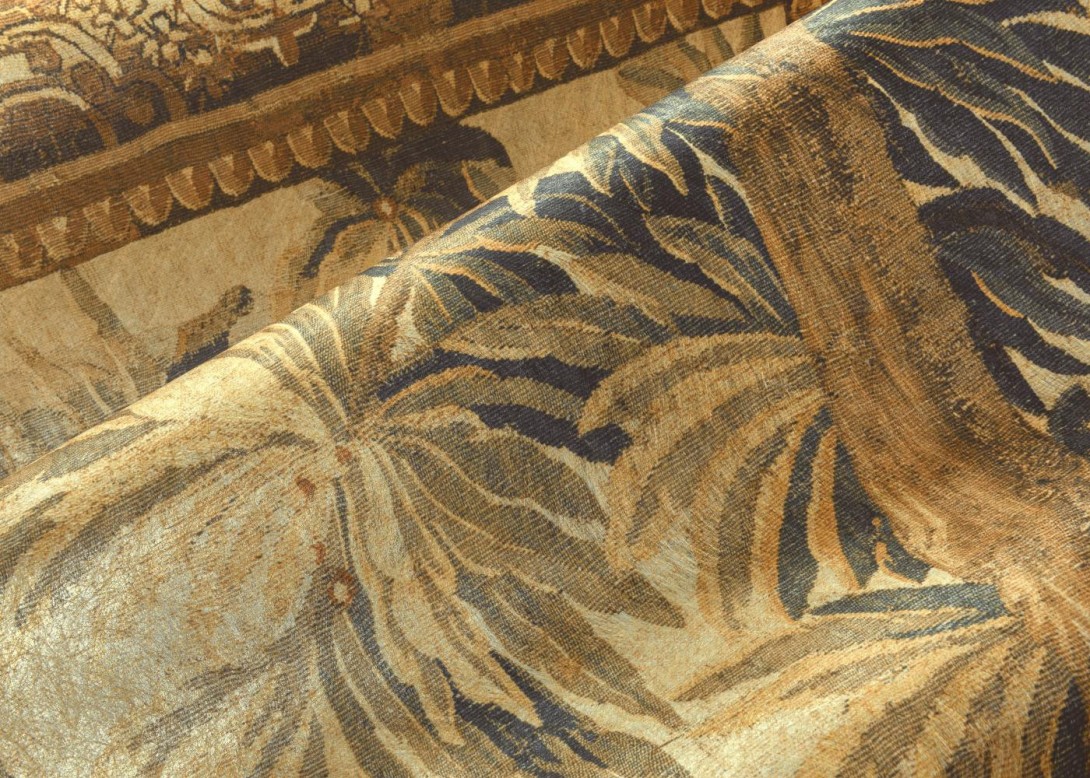 Arte 97870 Les Tapisseries Floraison Red Foliage - mural tekstylny w pejzaż tropikalny