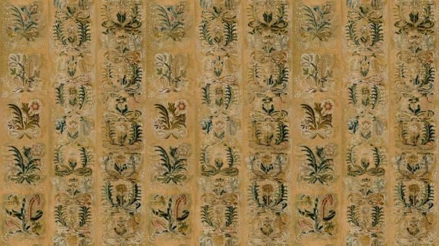 Arte 97890 Les Tapisseries Ornement Ochre - tapeta tekstylna w ornament roślinny