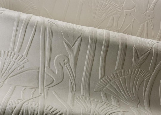 Arte 23420 Memphis Ibis Off-white - mural tekstylny 3D w papirusy i ibisy
