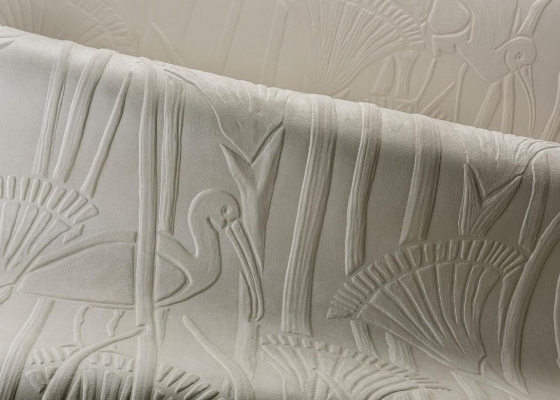 Arte 23423 Memphis Ibis Antique Gold - mural tekstylny 3D w papirusy i ibisy