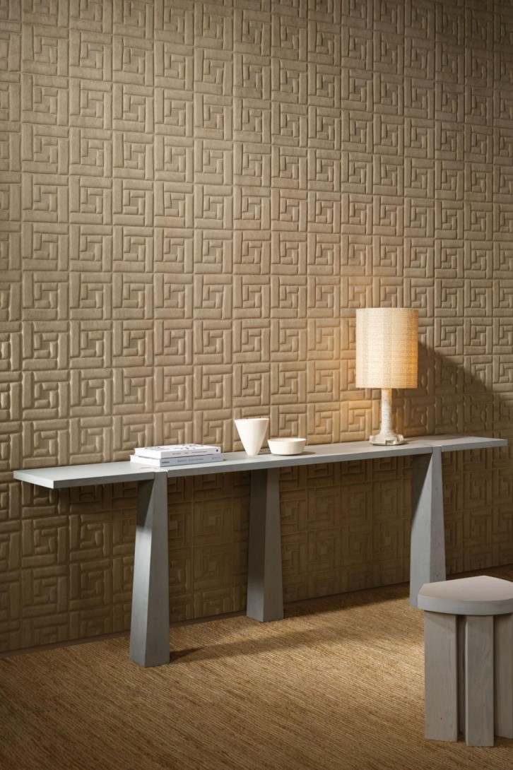 Arte 23411 Memphis Sakkara Graphite - tapeta tekstylna 3D geometryczna