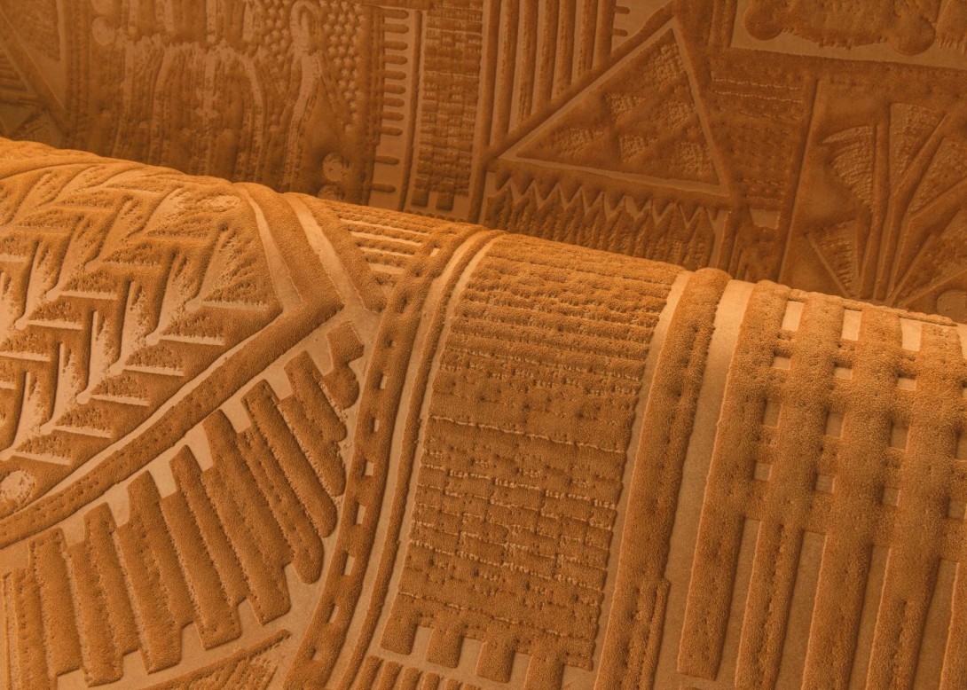 Arte 23400 Memphis Amarna Camel - tapeta tekstylna 3D geometryczna