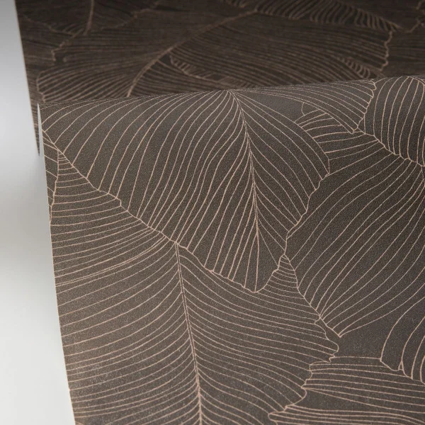 Caselio MNL3106509027 Moonlight 3 Vegetalia Noir sepia - tapeta w liście