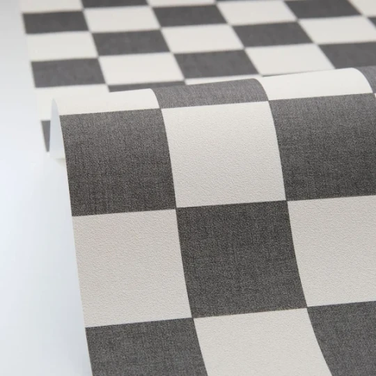 Caselio MNL3106749000 Moonlight 3 Checks Noir - tapeta w szachownice