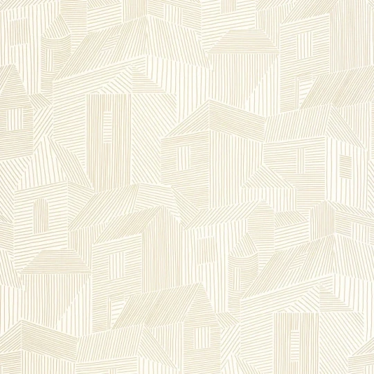 Caselio MNL3107180228 Moonlight 3 Village Blanc or - tapeta w architektoniczny wzór liniowy