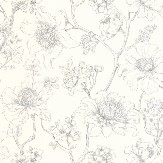 Caselio MNL3107070932 Moonlight 3 Silent Garden Noir - tapeta w kwiaty