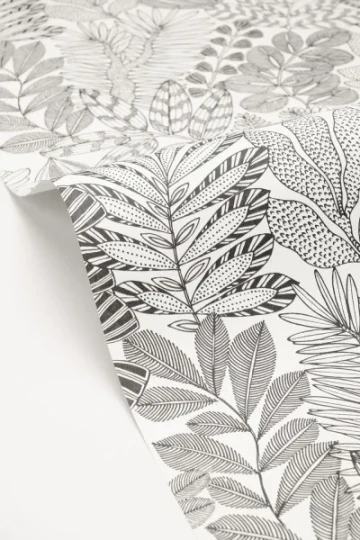 Caselio MNL3107160973 Moonlight 3 Golden Jungle Noir et blanc - tapeta w egzotyczne rośliny