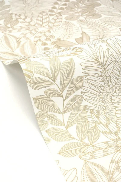 Caselio MNL3107160287 Moonlight 3 Golden Jungle Blanc or - tapeta w egzotyczne rośliny