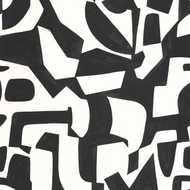 Caselio MNL3107120908 Moonlight 3 Broken Pattern Noir et blanc - tapeta w abstrakcyjny wzór