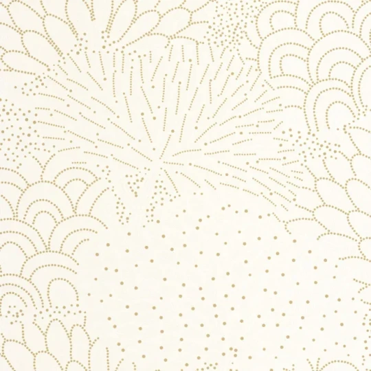 Caselio MNL3107170297 Moonlight 3 Bloom Reverie blanc or - tapeta w złote kropki