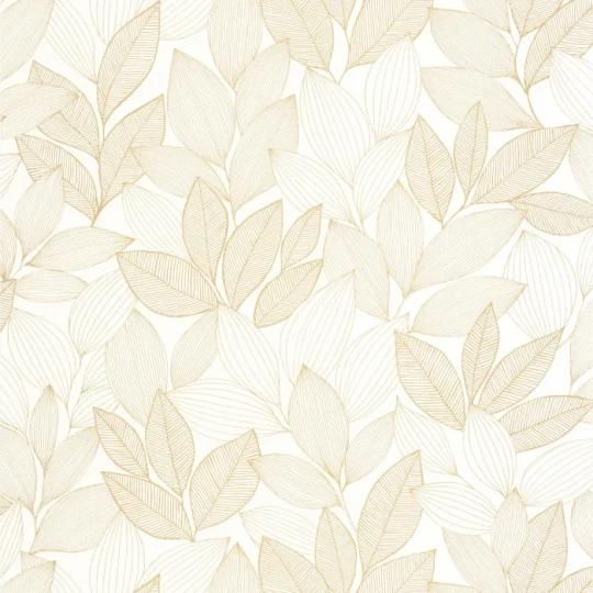 Caselio MNL3107150251 Moonlight 3 Little Botanica Blanc or - tapeta w graficzne liście