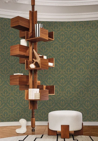 Casamance 75821222 Isadora Felix Jaspe/doré - tapeta w ornamenty roślinne