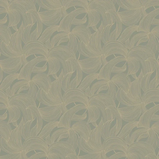 Casamance 70681630 Isadora Leontine Gris bleu/doré - tapeta w kwiaty