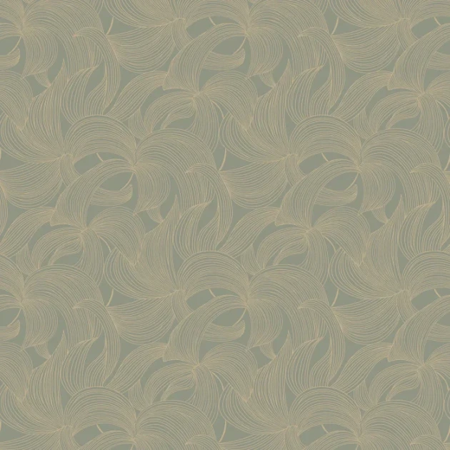 Casamance 70681630 Isadora Leontine Gris bleu/doré - tapeta w kwiaty