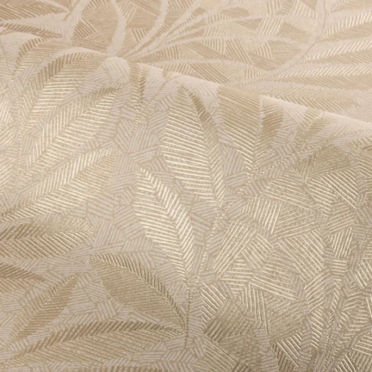 Casamance A74772650 Isadora Gustav Marron glacé/nacré - tapeta w liście