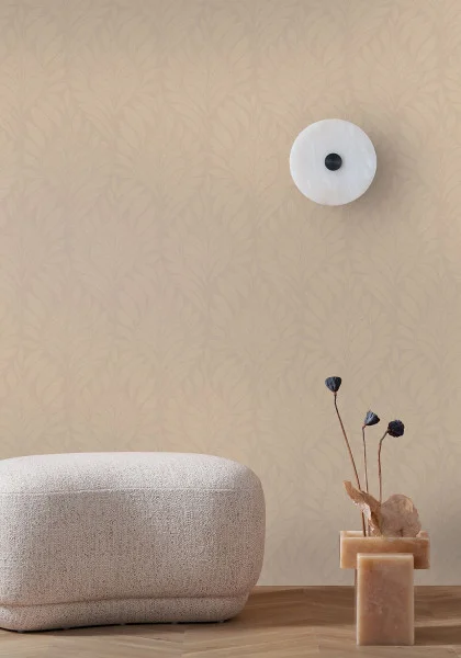 Casamance A74772650 Isadora Gustav Marron glacé/nacré - tapeta w liście