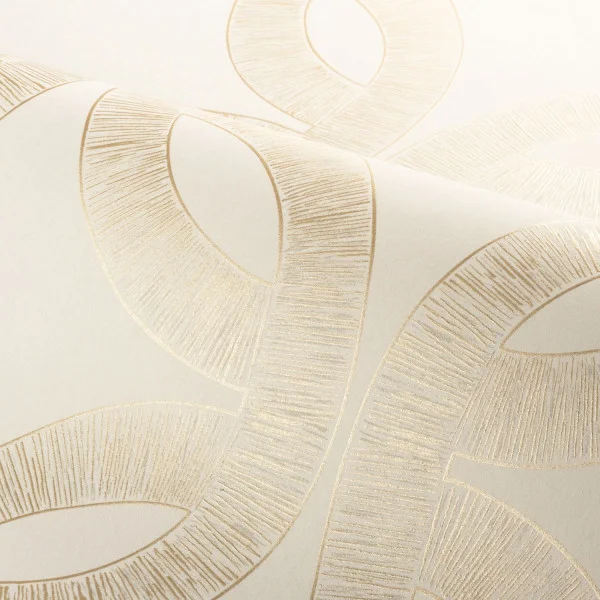 Casamance 70692038 Isadora Etienne Ivoire/doré - tapeta w okręgi