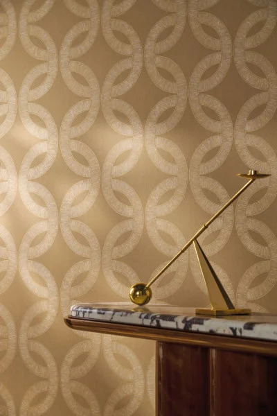 Casamance 70692140 Isadora Etienne Praliné/doré - tapeta w okręgi